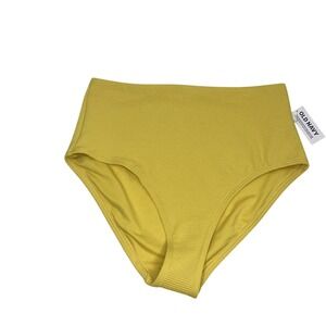 Old Navy Women Medium Yellow Bikini Bottom Classic High Rise Gold Earth New